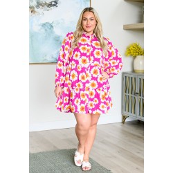 Magnificently Mod Floral Shirt Dress