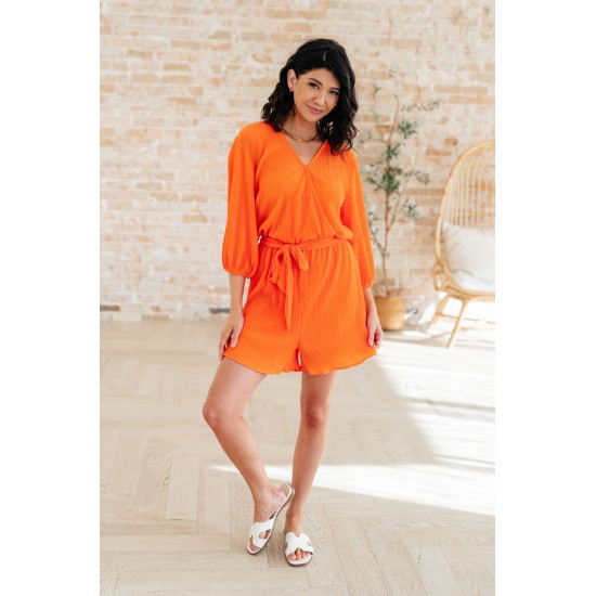Roll With me Romper in Tangerine Roll With me Romper in Tangerine