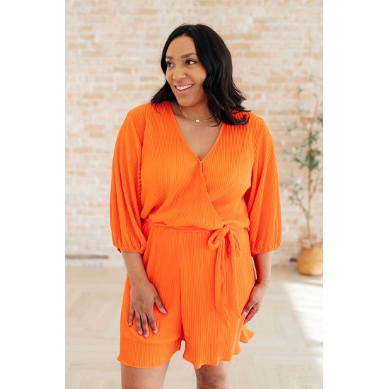 Roll With me Romper in Tangerine Roll With me Romper in Tangerine