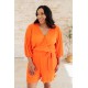 Roll With me Romper in Tangerine Roll With me Romper in Tangerine