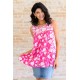 Silly Love Songs Floral Tank in Hot Pink Silly Love Songs Floral Tank in Hot Pink