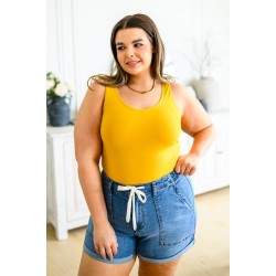 The Basics Reversible Longline Tank in Mustard