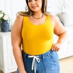 The Basics Reversible Longline Tank in Mustard