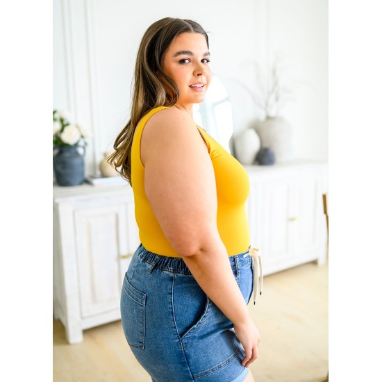 The Basics Reversible Longline Tank in Mustard The Basics Reversible Longline Tank in Mustard