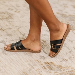 Torvi Black Slip on Sandals