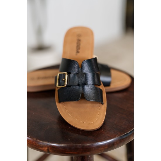 Torvi Black Slip on Sandals Torvi Black Slip on Sandals