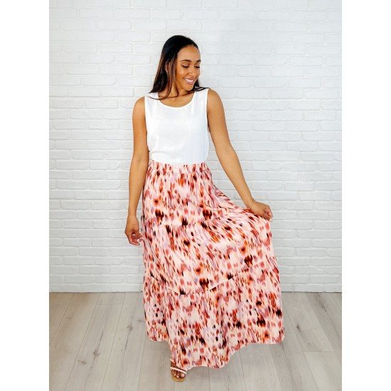 Words Fail Me Watercolor Print Maxi Skirt Words Fail Me Watercolor Print Maxi Skirt