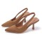 Pint Toe Flock Spring 6cm High Heels Slingbacks Shoes
