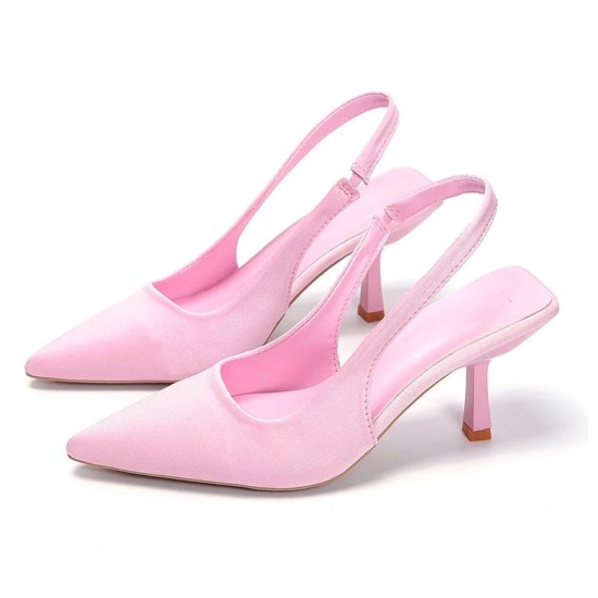Pint Toe Flock Spring 6cm High Heels Slingbacks Shoes Pint Toe Flock Spring 6cm High Heels Slingbacks Shoes
