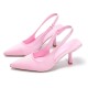Pint Toe Flock Spring 6cm High Heels Slingbacks Shoes Pint Toe Flock Spring 6cm High Heels Slingbacks Shoes