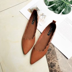 Soft Shallow Mouth Pointed Toe Slip On Casual Flats Shoes