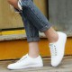 Women Lace Up Round Toe White Vulcanized Sneakers Shoes Women Lace Up Round Toe White Vulcanized Sneakers Shoes
