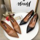 Fashion PU Leather High Heels Pumps Pointed Toe Work Pump Shoes Fashion PU Leather High Heels Pumps Pointed Toe Work Pump Shoes