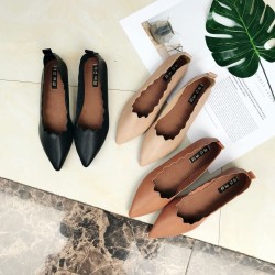 Soft Shallow Mouth Pointed Toe Slip On Casual Flats Shoes