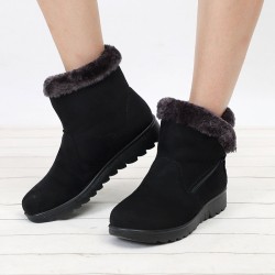Snow Boots Women Winter Warm Fur Ladies Zip Platform Ankle Boot