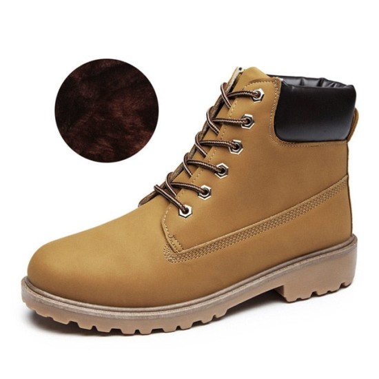 Fashion Pu Leather Round Toe Lace-Up Ankle Boot Fashion Pu Leather Round Toe Lace-Up Ankle Boot