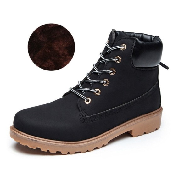 Fashion Pu Leather Round Toe Lace-Up Ankle Boot Fashion Pu Leather Round Toe Lace-Up Ankle Boot