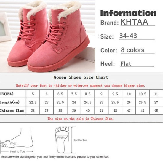 Snow Boots Flat Lace Up Winter Suede Ankle Boots Snow Boots Flat Lace Up Winter Suede Ankle Boots