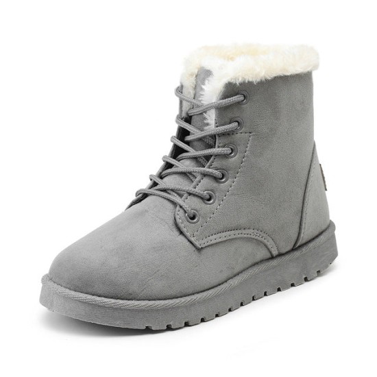 Snow Boots Flat Lace Up Winter Suede Ankle Boots Snow Boots Flat Lace Up Winter Suede Ankle Boots