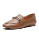 Fashion Casual Leather Flats Square Toe Loafers Soft Sole Shoes Fashion Casual Leather Flats Square Toe Loafers Soft Sole Shoes