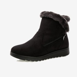 Snow Boots Women Winter Warm Fur Ladies Zip Platform Ankle Boot