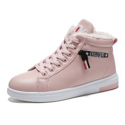 Ankle Boots Warm PU Plush Winter Woman Shoes Sneakers