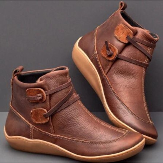 Autumn Winter Retro Punk Genuine Leather Ankle Boot Autumn Winter Retro Punk Genuine Leather Ankle Boot