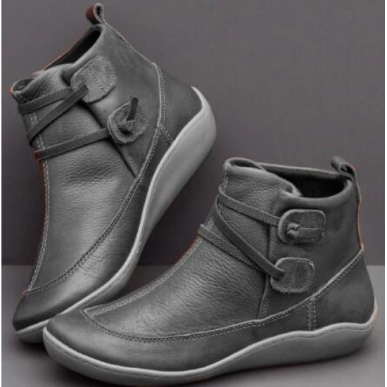Autumn Winter Retro Punk Genuine Leather Ankle Boot Autumn Winter Retro Punk Genuine Leather Ankle Boot