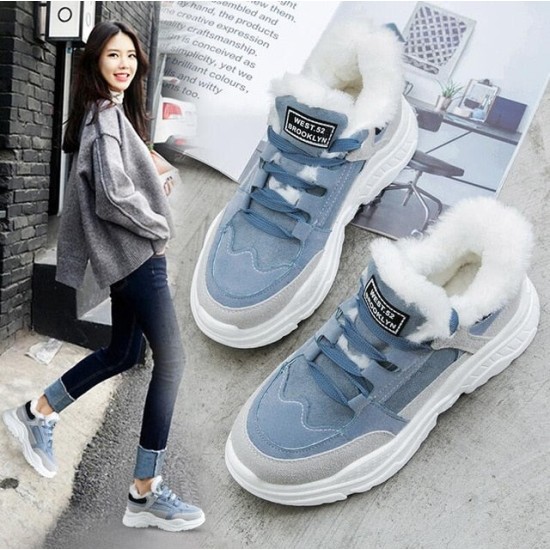 Platform Woman Boots Plush Casual Sneakers Platform Woman Boots Plush Casual Sneakers