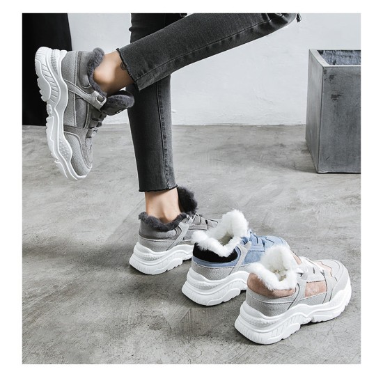 Platform Woman Boots Plush Casual Sneakers Platform Woman Boots Plush Casual Sneakers