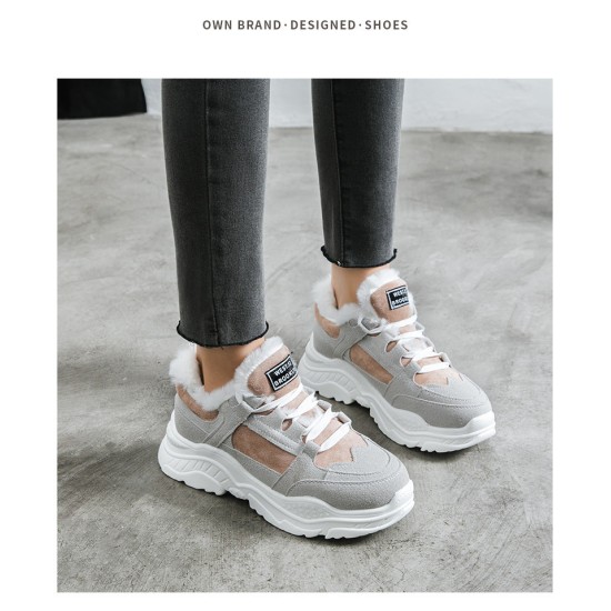 Platform Woman Boots Plush Casual Sneakers Platform Woman Boots Plush Casual Sneakers