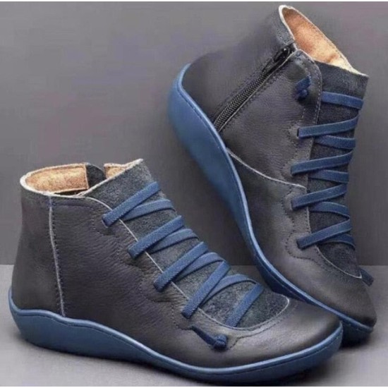 Autumn Winter Retro Punk Genuine Leather Ankle Boot Autumn Winter Retro Punk Genuine Leather Ankle Boot