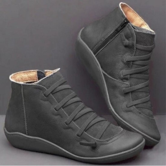 Autumn Winter Retro Punk Genuine Leather Ankle Boot Autumn Winter Retro Punk Genuine Leather Ankle Boot