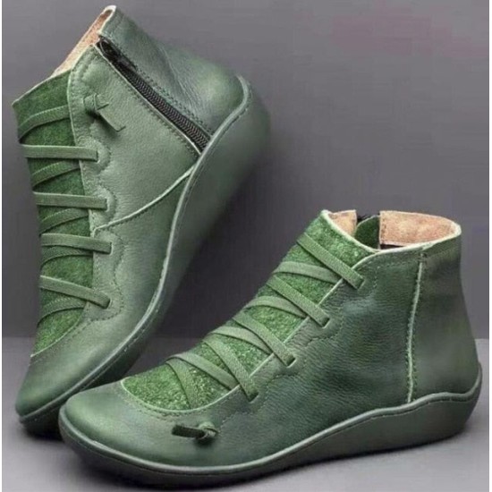 Autumn Winter Retro Punk Genuine Leather Ankle Boot Autumn Winter Retro Punk Genuine Leather Ankle Boot