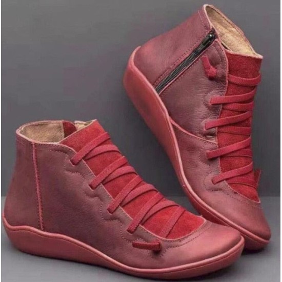 Autumn Winter Retro Punk Genuine Leather Ankle Boot Autumn Winter Retro Punk Genuine Leather Ankle Boot