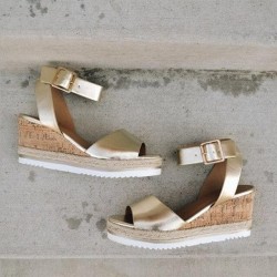 PU Leather Ankle Buckle Strap Sandals Shoes Ladies Peep Toes