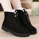 Snow boots square heels flock ankle boots lace-up winter shoes Snow boots square heels flock ankle boots lace-up winter shoes