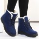 Snow boots square heels flock ankle boots lace-up winter shoes Snow boots square heels flock ankle boots lace-up winter shoes