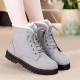 Snow boots square heels flock ankle boots lace-up winter shoes Snow boots square heels flock ankle boots lace-up winter shoes