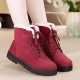 Snow boots square heels flock ankle boots lace-up winter shoes Snow boots square heels flock ankle boots lace-up winter shoes