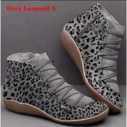 PU Leather Ankle Boots Autumn Winter Cross Strappy Vintage