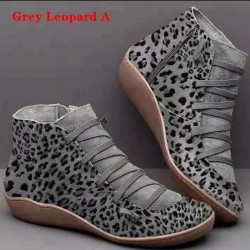 PU Leather Ankle Boots Autumn Winter Cross Strappy Vintage