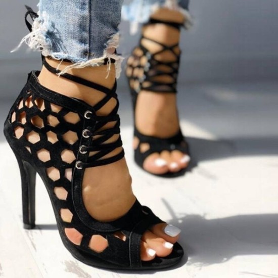 Summer High Heels Sandals Peep Toe Hollow-out Gladiator Summer High Heels Sandals Peep Toe Hollow-out Gladiator