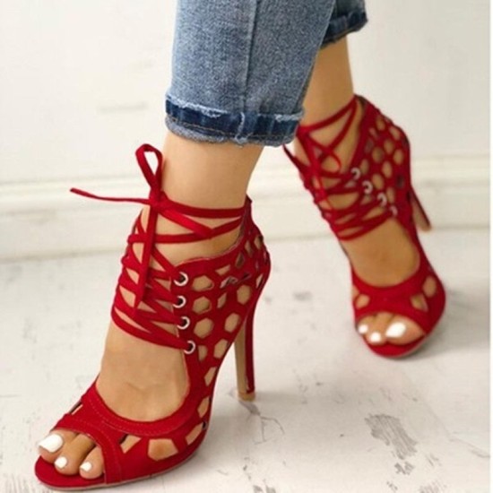 Summer High Heels Sandals Peep Toe Hollow-out Gladiator Summer High Heels Sandals Peep Toe Hollow-out Gladiator
