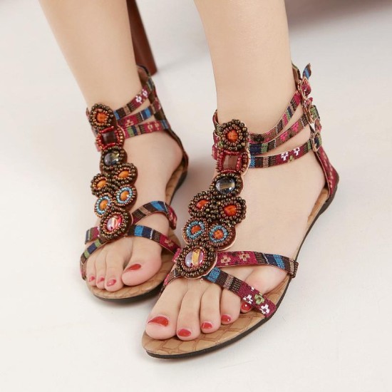 Designer Gladiator Sandals Bohemia Sandals Flat Ethnic Designer Gladiator Sandals Bohemia Sandals Flat Ethnic