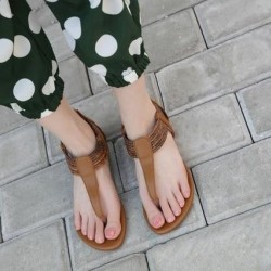 Flat Retro Gladiator Sandals  Boho Bohemia Beach Strap Sandals