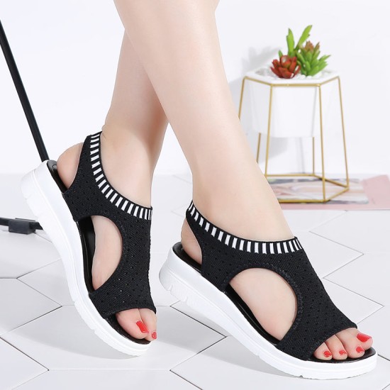 Female Summer Wedge Comfortable Slip-on Flat Sandals Female Summer Wedge Comfortable Slip-on Flat Sandals