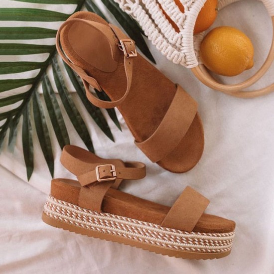 Straw Thick Bottom With Platform Sandals Straw Thick Bottom With Platform Sandals