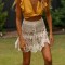 Fashion Hand Weaving Solid Hollow Out Beach Belt Mini Skirts