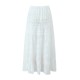 Embroidery Flower Spliced Lace Elastic Waist Ankle Long Skirt Embroidery Flower Spliced Lace Elastic Waist Ankle Long Skirt